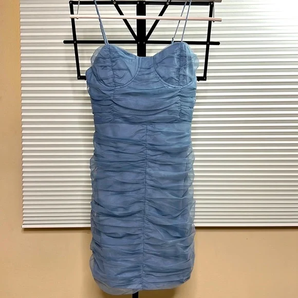 🆕NWT Pretty Blue Party Mini Dress - Picture 2 of 9